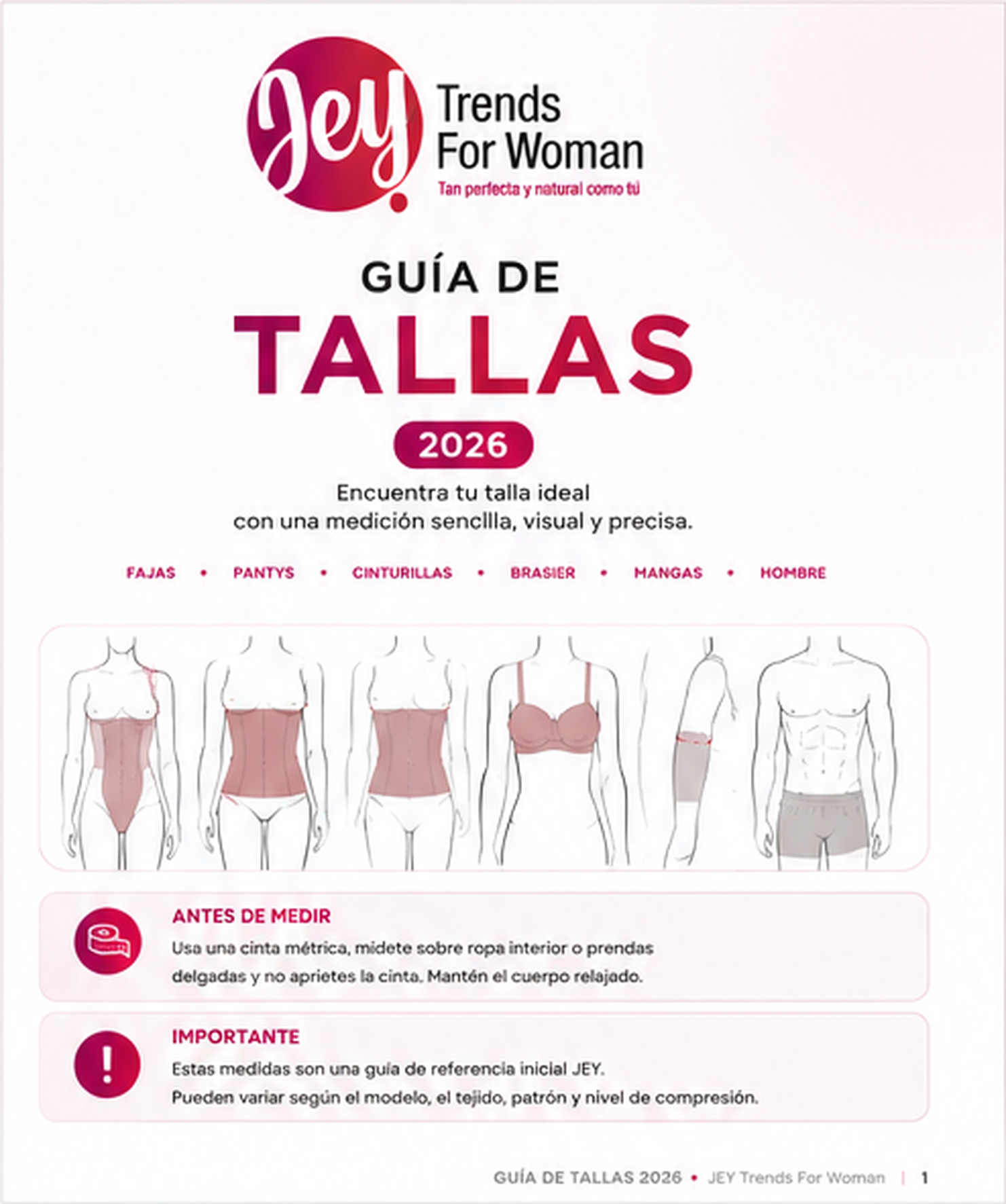 Portada Guía de Tallas JEY Trends For Woman 2026
